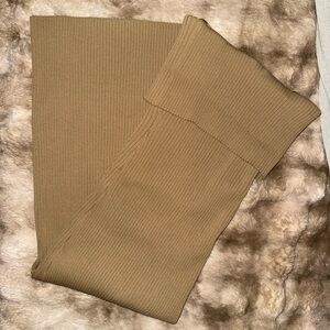 Zara Ribbed Strapless Camel Dress